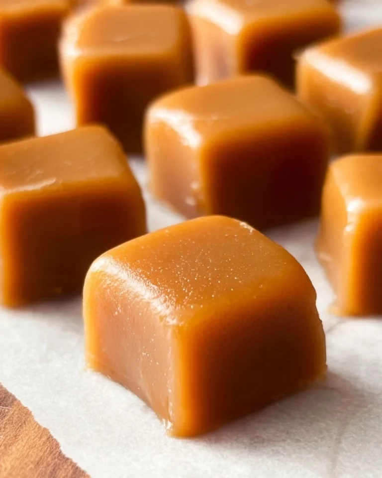 Delicious homemade Fireball Whiskey Caramels in a decorative dish.