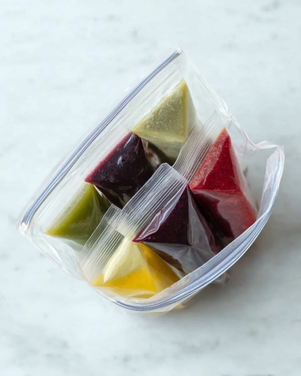 Colorful fruity ice pops in various flavors on a sunny day