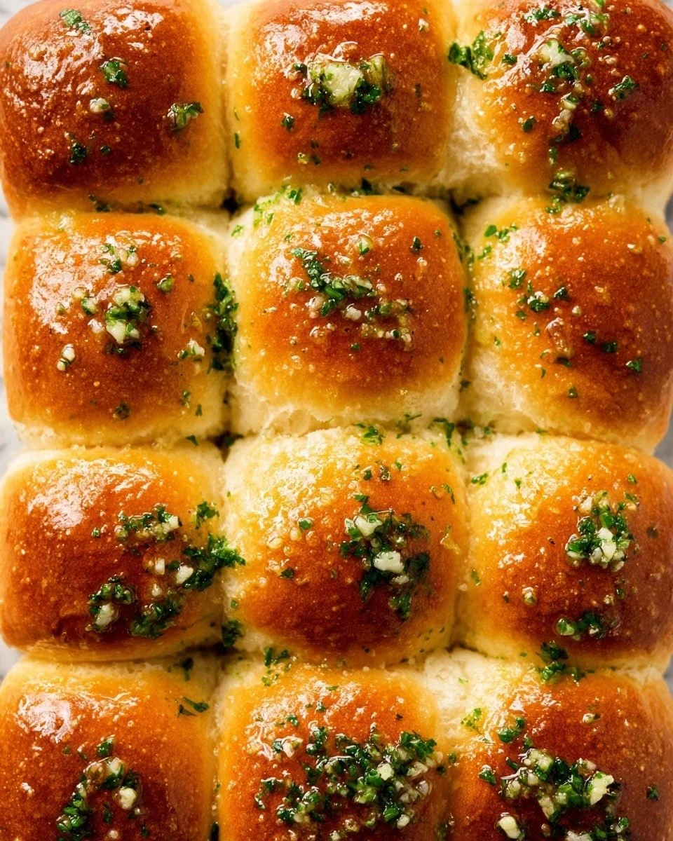 Homemade garlic bread rolls fresh out of the oven