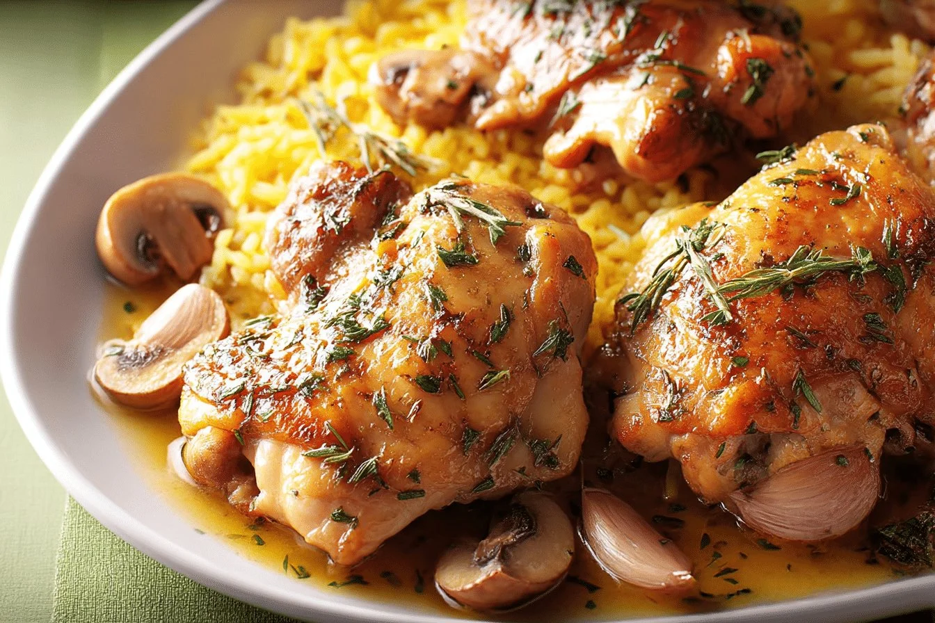 Delicious Garlic Chicken with Herbs served on a plate, garnished
