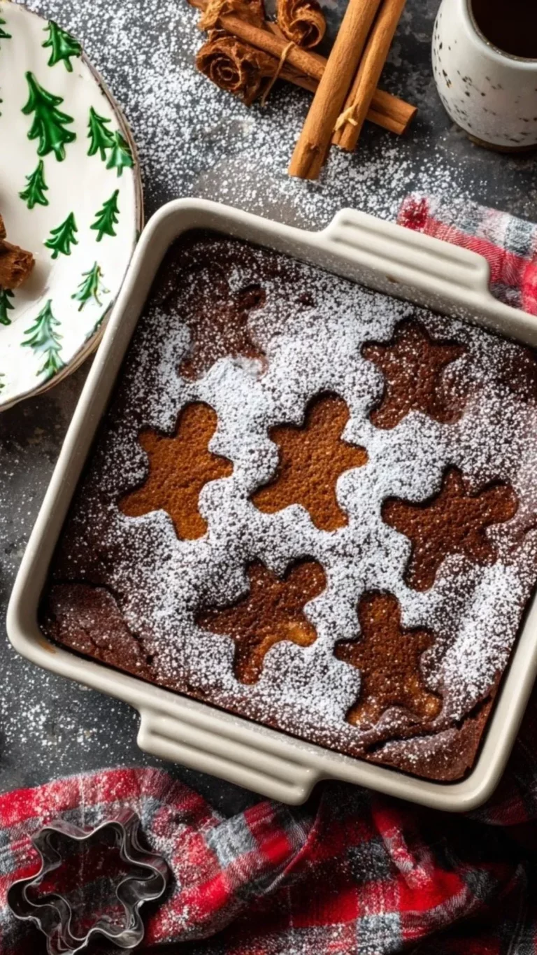 Delicious Gingerbread Pudding Cake served in a festive setting