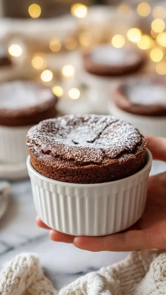 Gingerbread pudding cake served with a dollop of cream on a festive table.