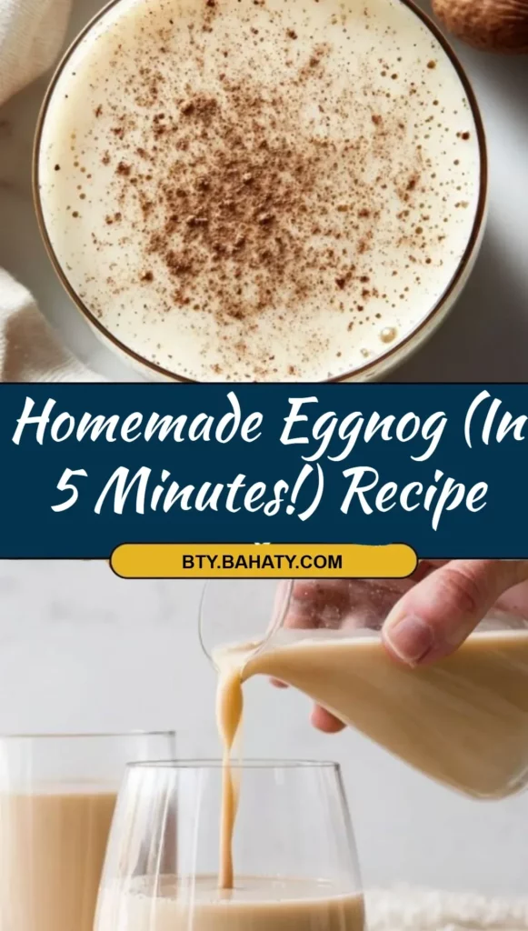 Quick and easy Homemade Eggnog recipe prepared in 5 minutes.