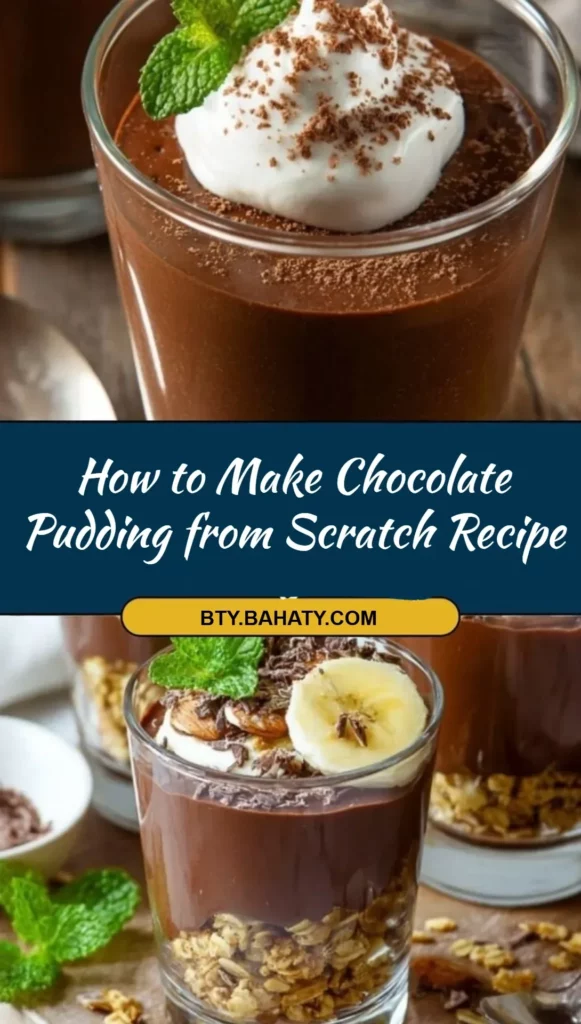 Delicious homemade chocolate pudding made from scratch in a bowl