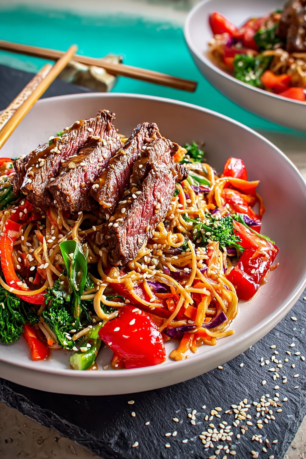 Miso Steak with Noodle Salad