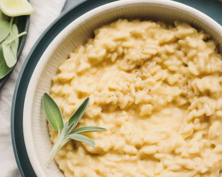 Creamy lemon risotto topped with fresh herbs, a delightful restaurant-quality dish.