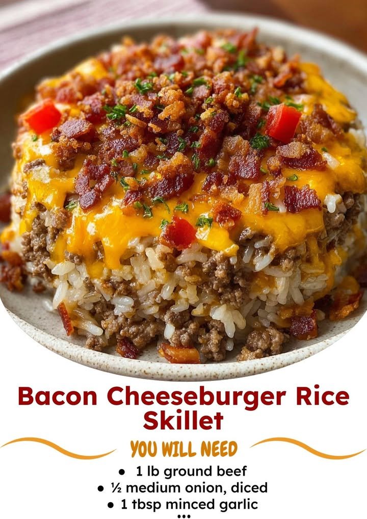 Bacon Cheeseburger Rice Skillet