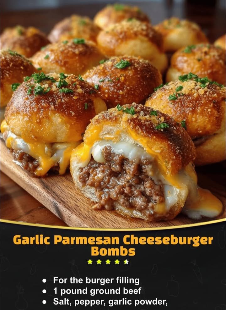 Garlic Parmesan Cheeseburger Bombs