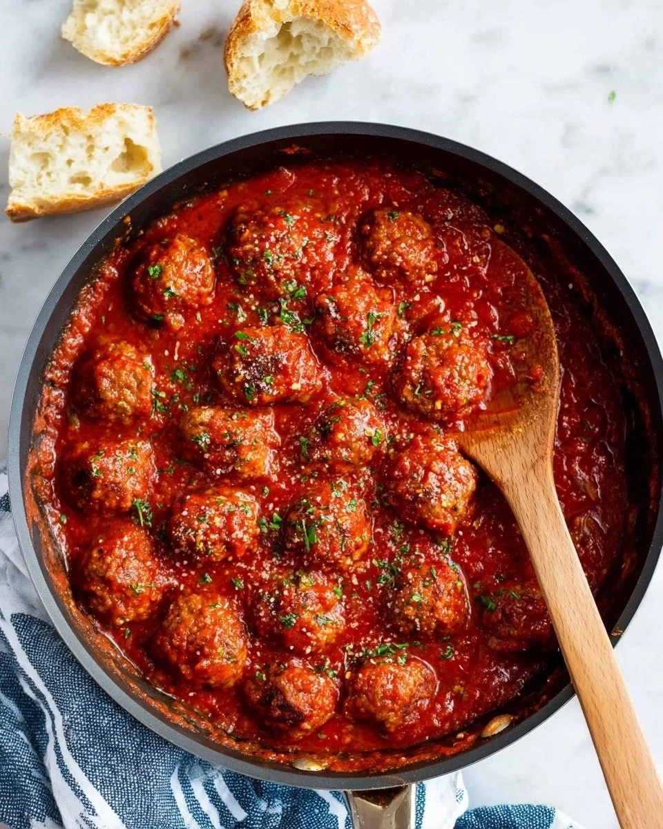 Delicious homemade savory Italian meatballs served with marinara sauce.