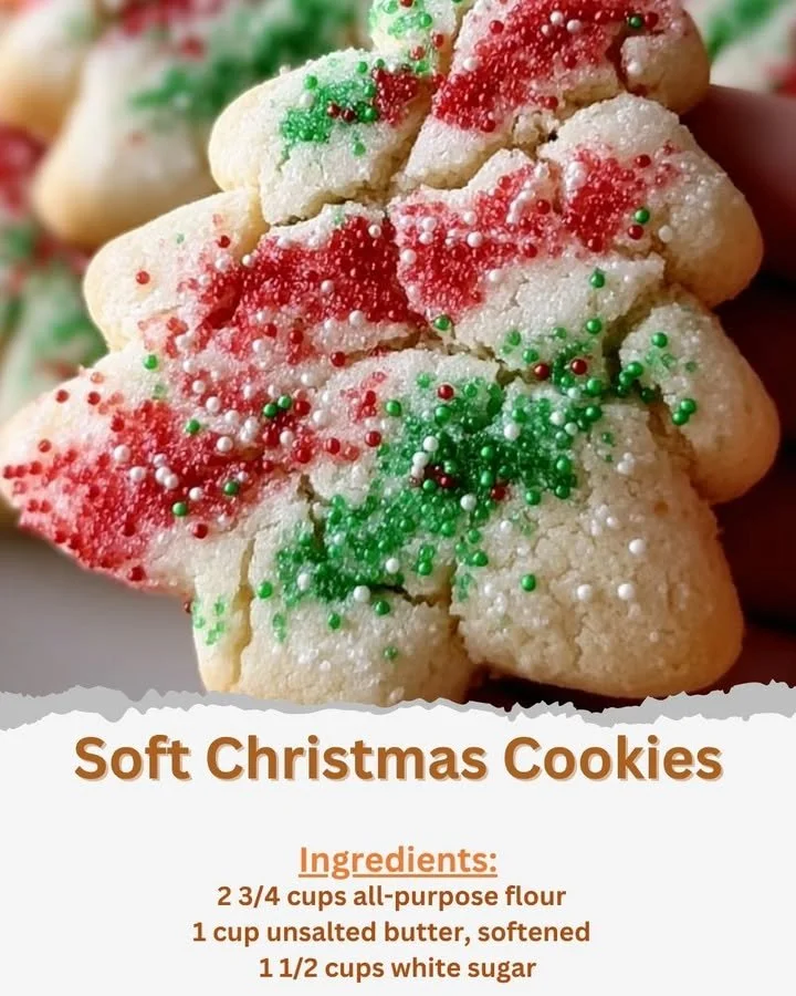 Soft, delicious Christmas cookies on a festive table.