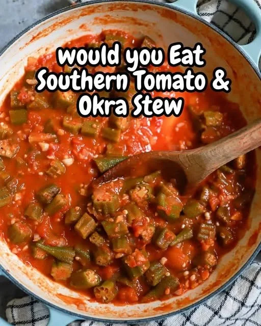 Bowl of Southern Tomato Okra Stew with fresh ingredients