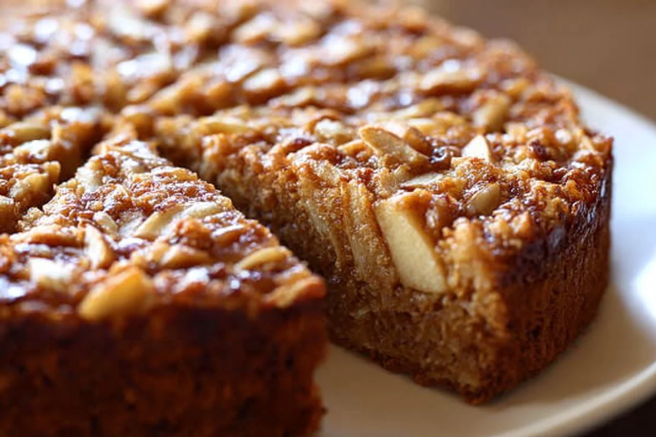 Delicious homemade Swedish Apple Cake with fresh apples and spices