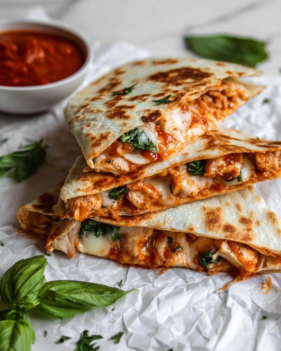 Italian Quesadillas with Chicken, Basil, and Mozzarella Recipe