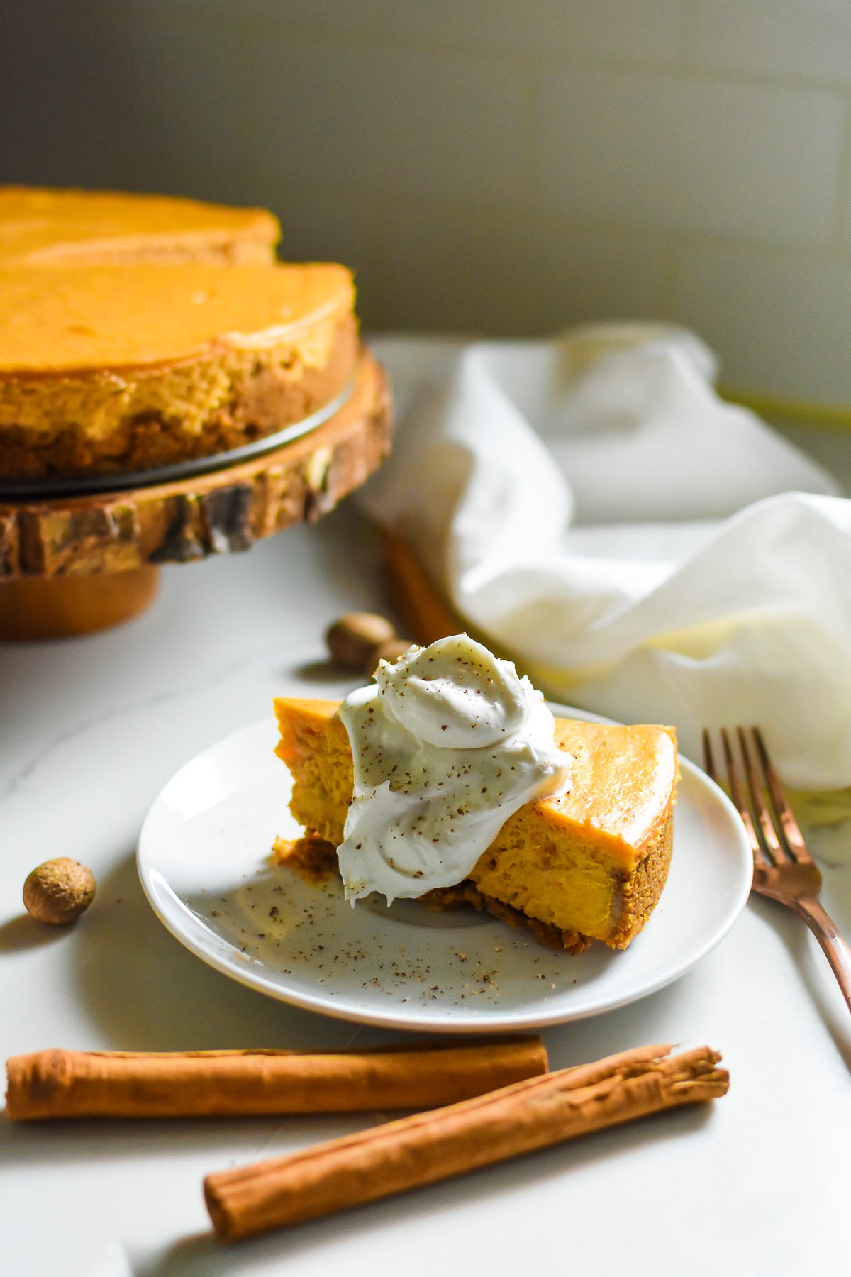 Sweet Potato Pie Cheesecake with Spiced Crust