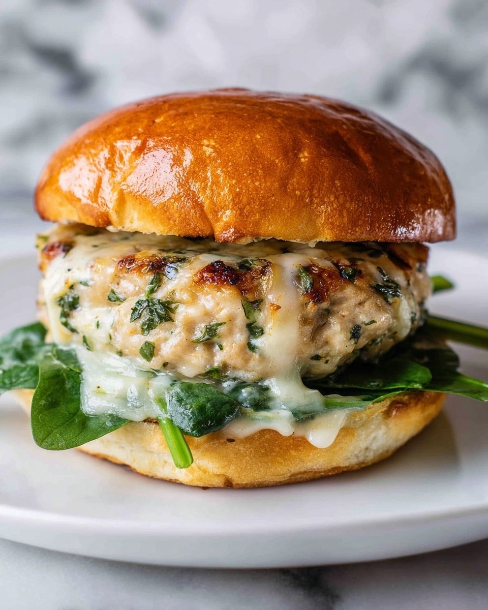 White Cheddar Spinach Chicken Burgers Recipe