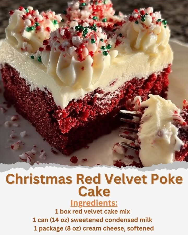 Christmas Red Velvet Poke Cake