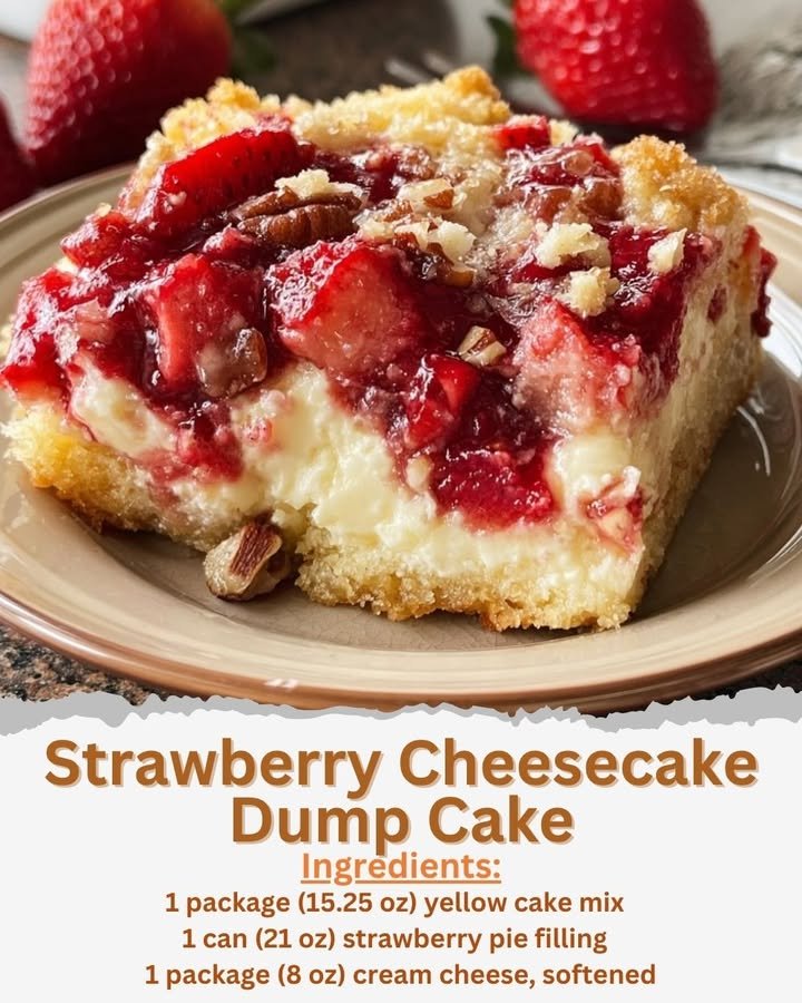 Strawberry Cheesecake Dump Cake