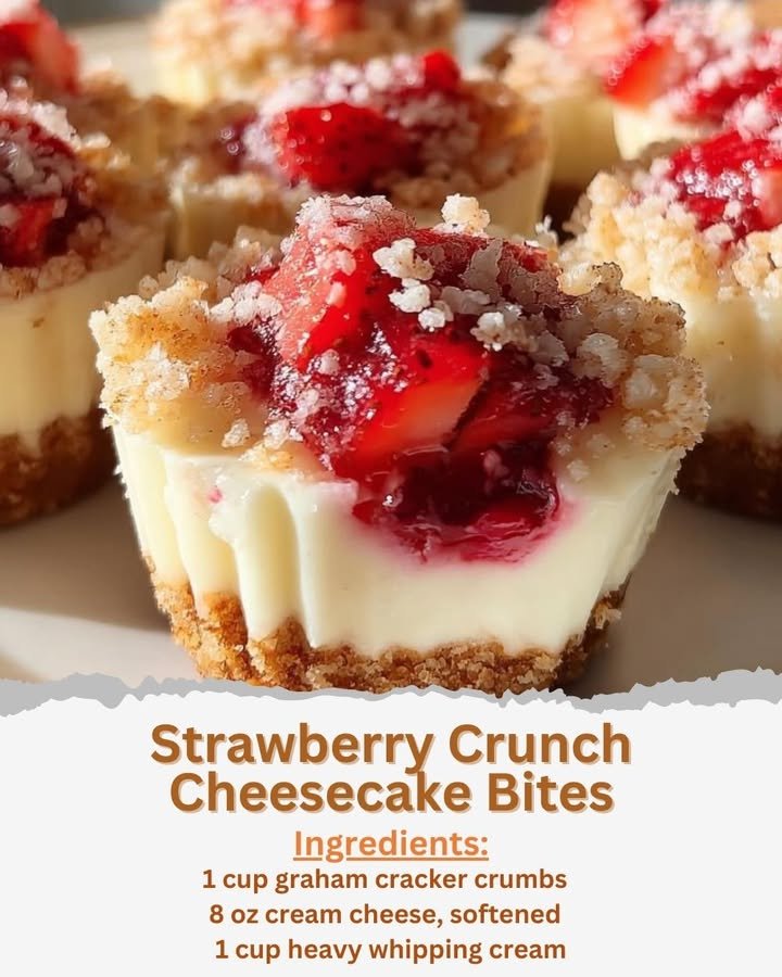 Strawberry Crunch Cheesecake Bites