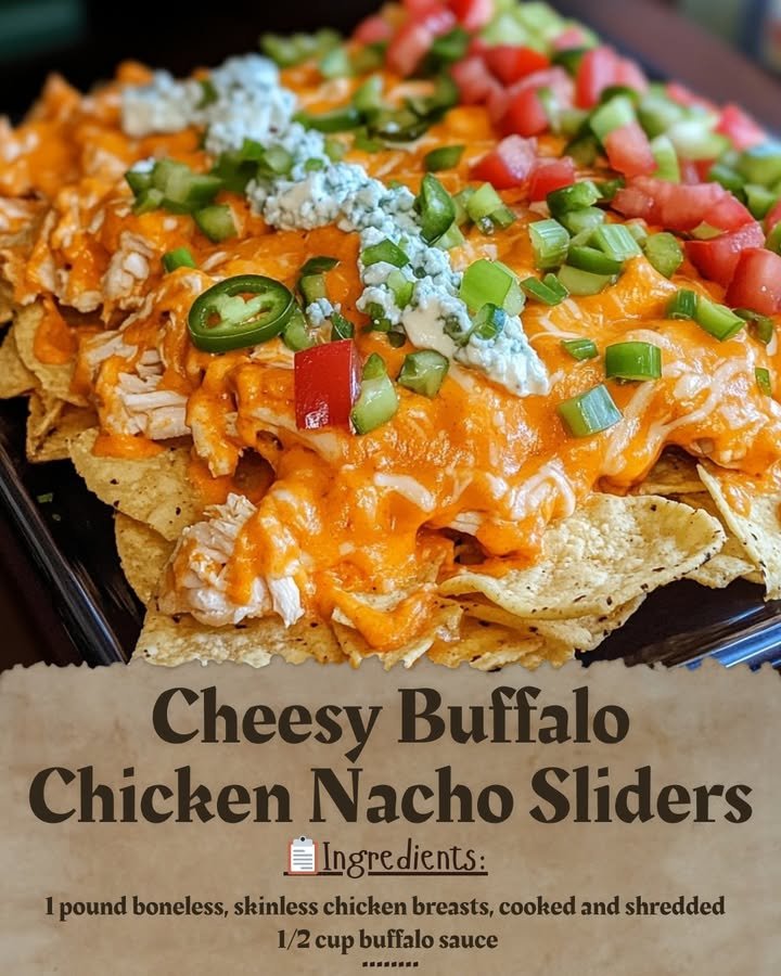 Cheesy Buffalo Chicken Nacho Sliders