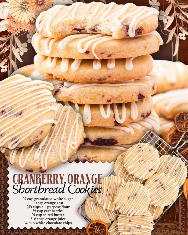 Cranberry Orange Shortbread Cookies