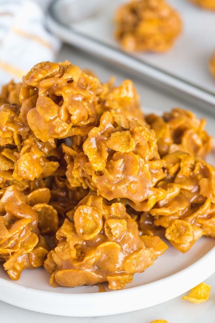 No Bake Peanut Butter Cornflake Cookies