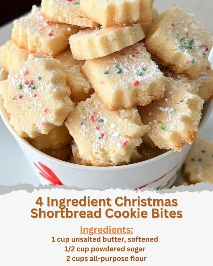 4 Ingredient Christmas Shortbread Cookie Bites