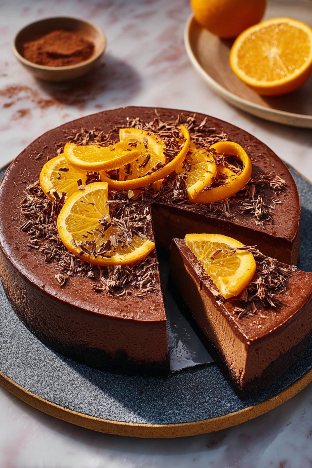 Chocolate Orange Baked Cheesecake