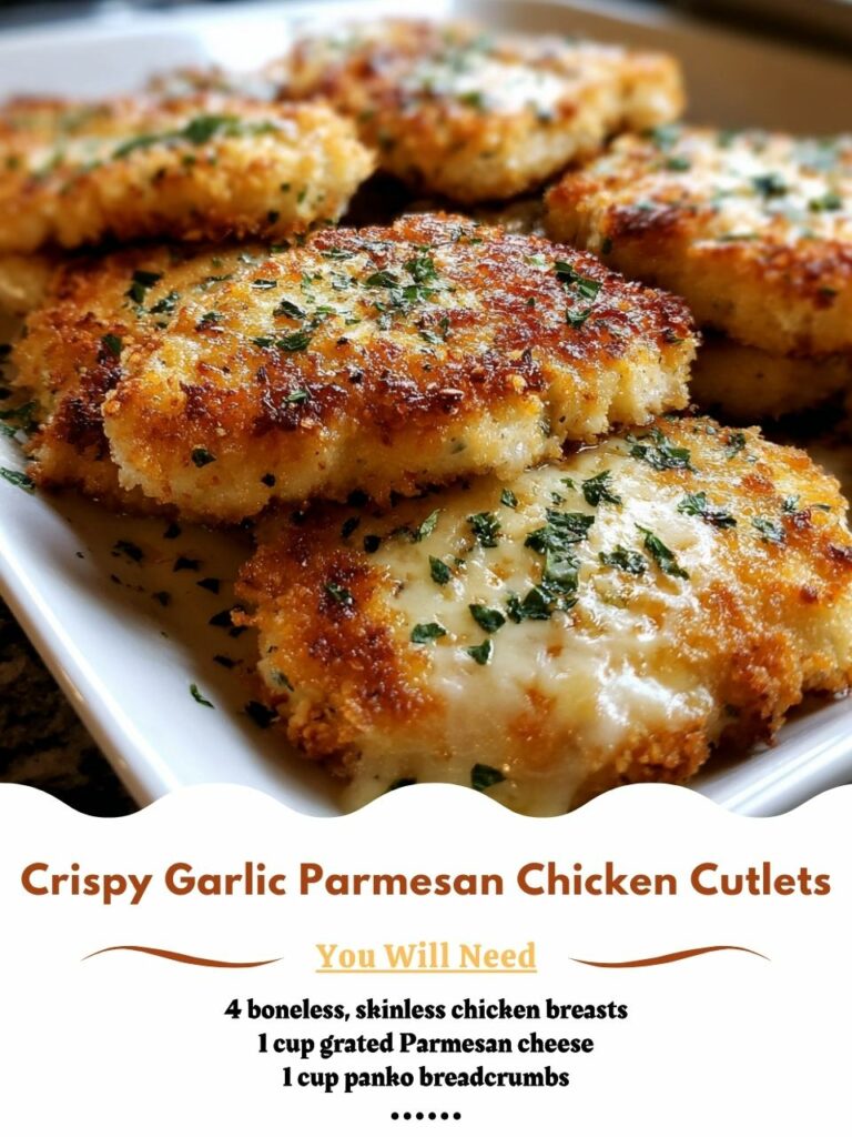 Crispy Garlic Parmesan Chicken Cutlets