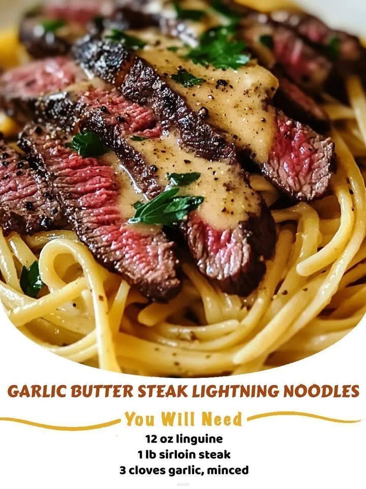 Garlic Butter Steak Lightning Noodles
