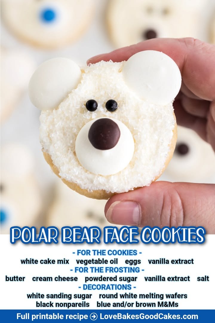 Polar Bear Face Cookies