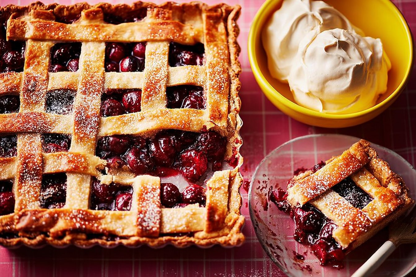 Cherry & Sour Cream Slab Pie