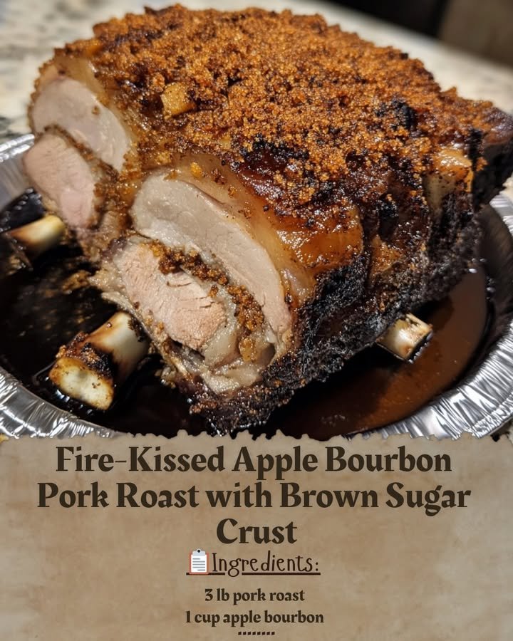 Fire-Kissed Apple Bourbon Pork Roast with Brown Sugar Crust