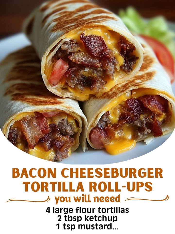 Bacon Cheeseburger Tortilla Roll-Ups