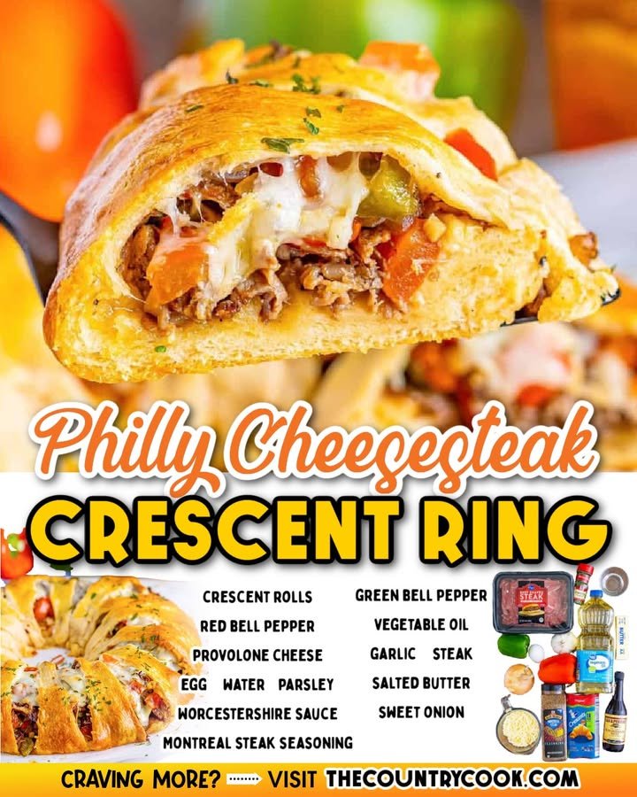 Philly Cheesesteak Crescent Ring