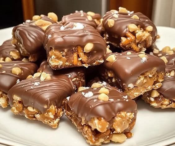 No-Bake Peanut Butter Pretzel Clusters