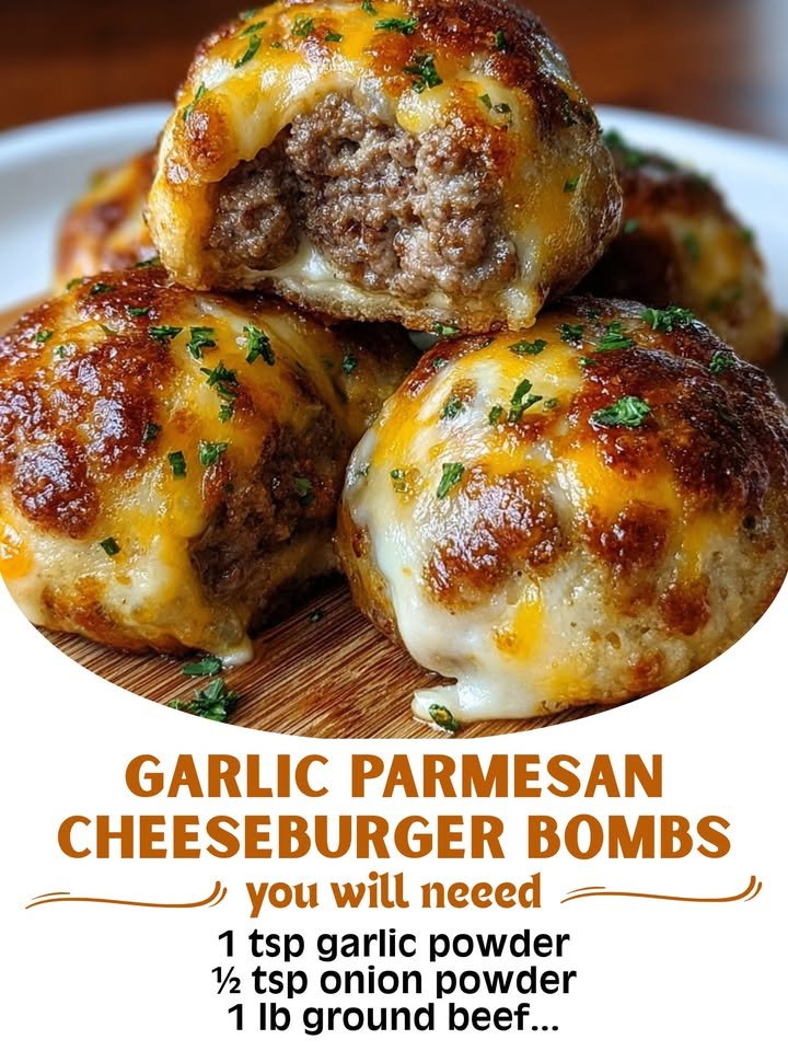 Garlic Parmesan Cheeseburger Bombs