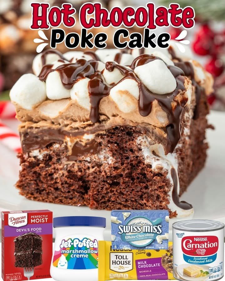 Hot Chocolate Poke Cake