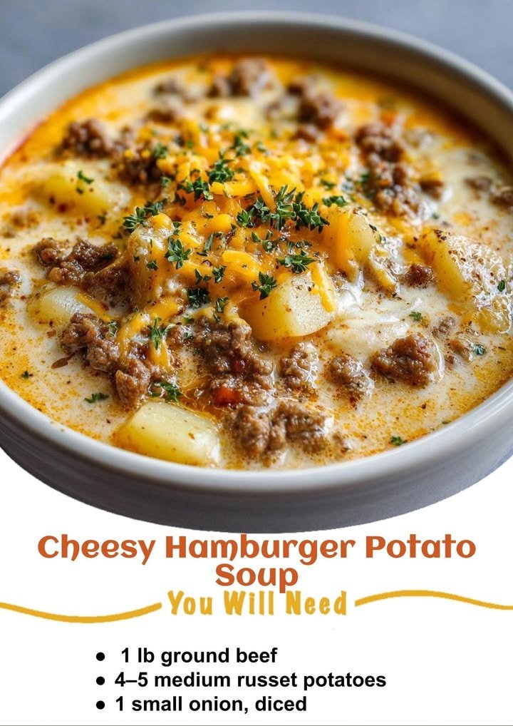 Cheesy Hamburger Potato Soup