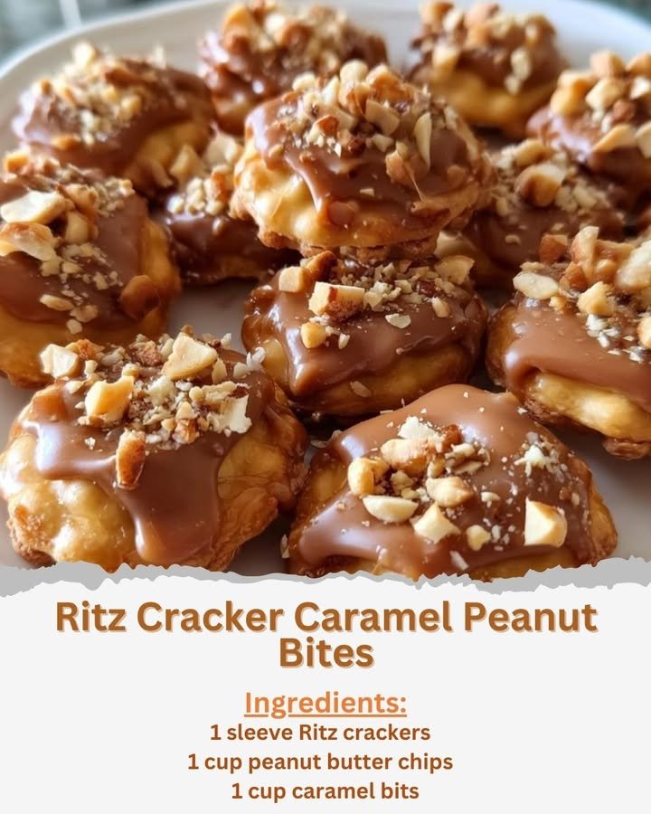 Ritz Cracker Caramel Peanut Bites