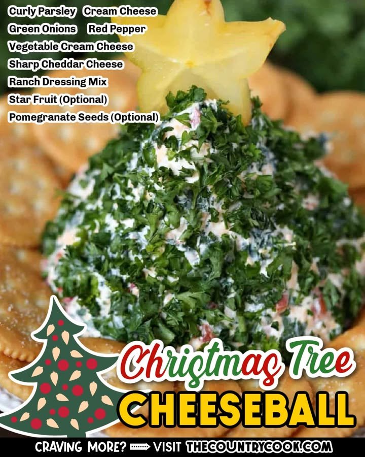 Christmas Tree-Shaped Cheese Ball