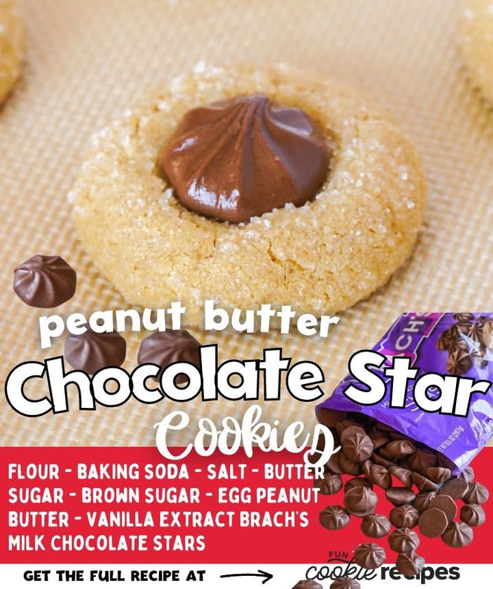 Peanut Butter and Chocolate Star Cookies