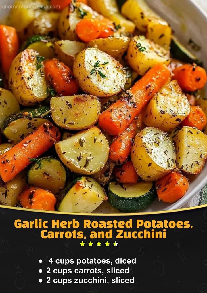 Garlic Herb Roasted Potatoes, Carrots, and Zucchini