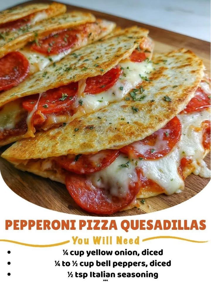 Pepperoni Cheese Pizza Quesadillas