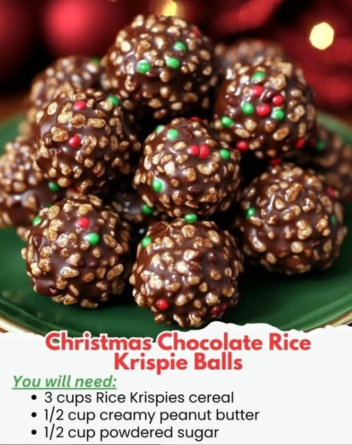 Christmas Chocolate Rice Krispie Balls