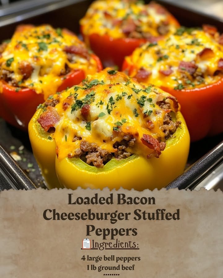 Loaded Bacon Cheeseburger Stuffed Peppers