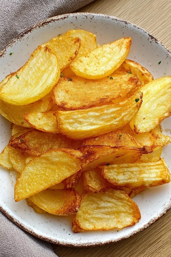 Crispy air-fried chips served in a bowl