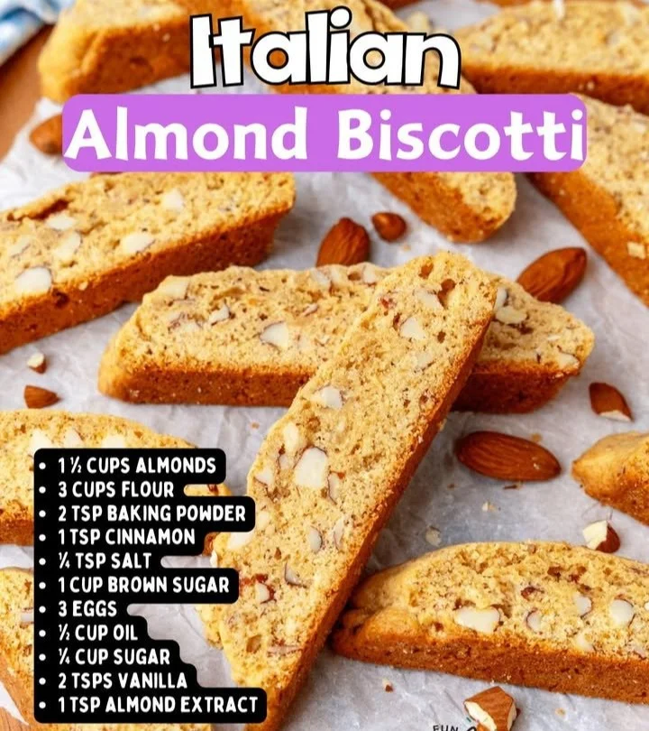 Homemade almond biscotti on a wooden plate, perfect for coffee pairing.