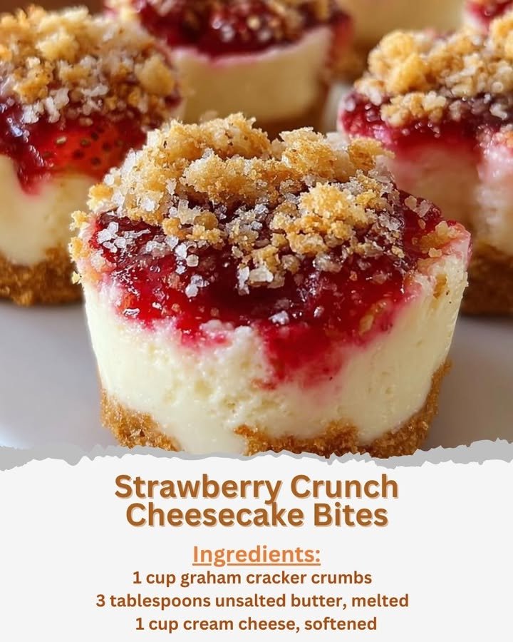 Strawberry Crunch Cheesecake Bites