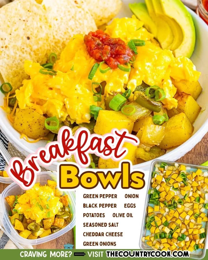 Delicious and colorful breakfast bowls filled with healthy ingredients