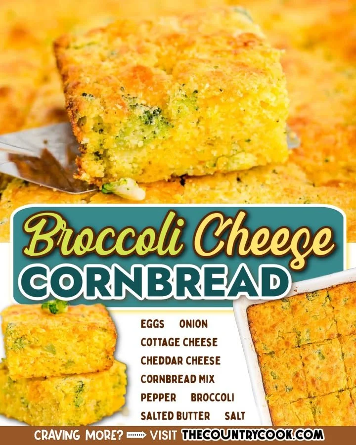 Delicious broccoli cheddar cornbread fresh out of the oven